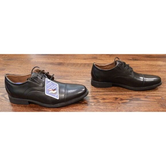 Clarks Collection Whiddon Cap Black Leather Oxford Shoes Men's Size 8.5 NWT - Picture 3 of 5